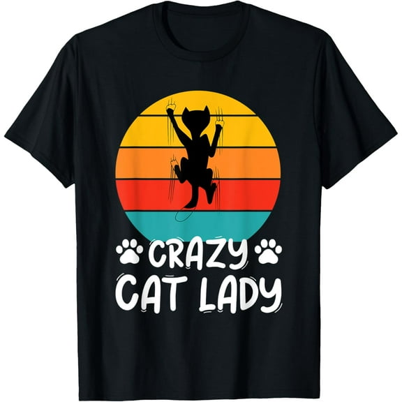Crazy Cat Lady- Cat T-Shirt men and women can wear, black, white, gifts