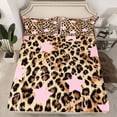 thumbnail image 2 of Feelyou Retro Cheetah Print Twin Sheet Sets, Cartoon Western Stars Bedding, 3-Piece, 2 of 7