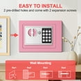 thumbnail image 5 of TNTANTS Electronic Digital Safe Box, 0.25 Cubic Feet Home Security Box for Office Hotel Business, Lock Box with Key Keypad for Cash Jewelry Pink, 5 of 10