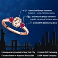 thumbnail image 2 of Gem Stone King 18K Rose Gold Plated Silver Peach Morganite and Red Ruby Engagement Ring for Women | 1.15 Cttw | Oval 7X5MM | Gemstone October Birthstone | Size 6, 2 of 6