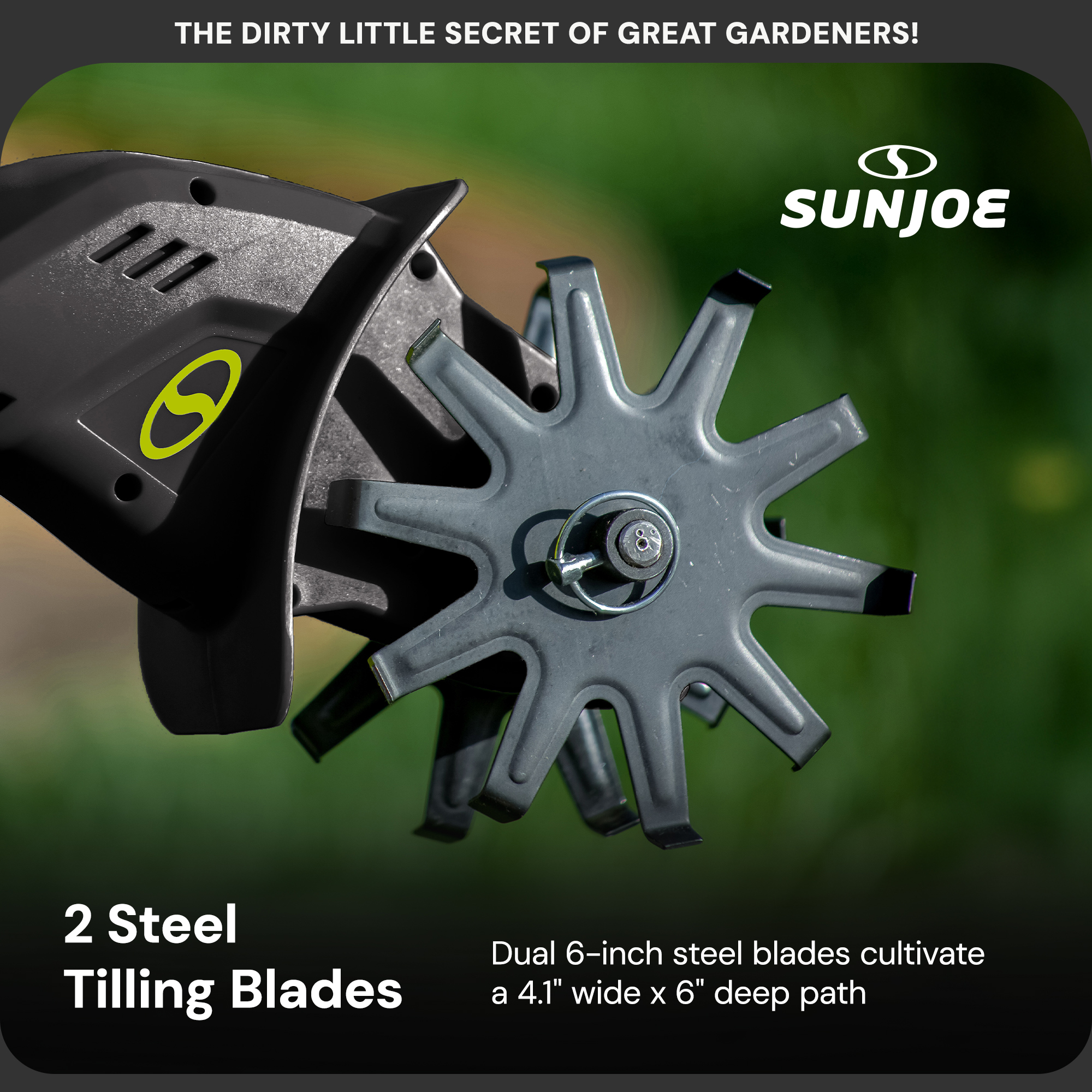 Open Box Sun Joe 24V Cordless Garden Tiller Cultivator Accessory Kit, Black