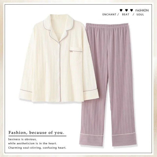 Pijama holgado informal de manga larga para mujer, ropa de dormir 2022 algodón, conjuntos de ropa de dormir para Familia