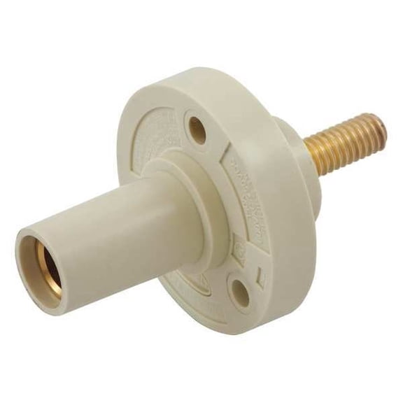 Hubbell Wiring Device-Kellems Recpt,White,Female,Threaded Stud,150 A HBL15FRSW