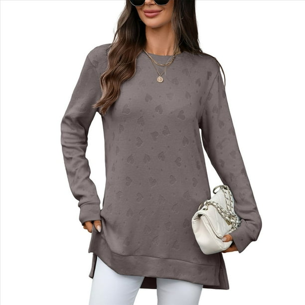 Camisas de Larga para Mujer, Elegantes, Informales, Holgadas, Básicas, Ropa de Moda para Otoño e Invierno 2025. Color Café XL