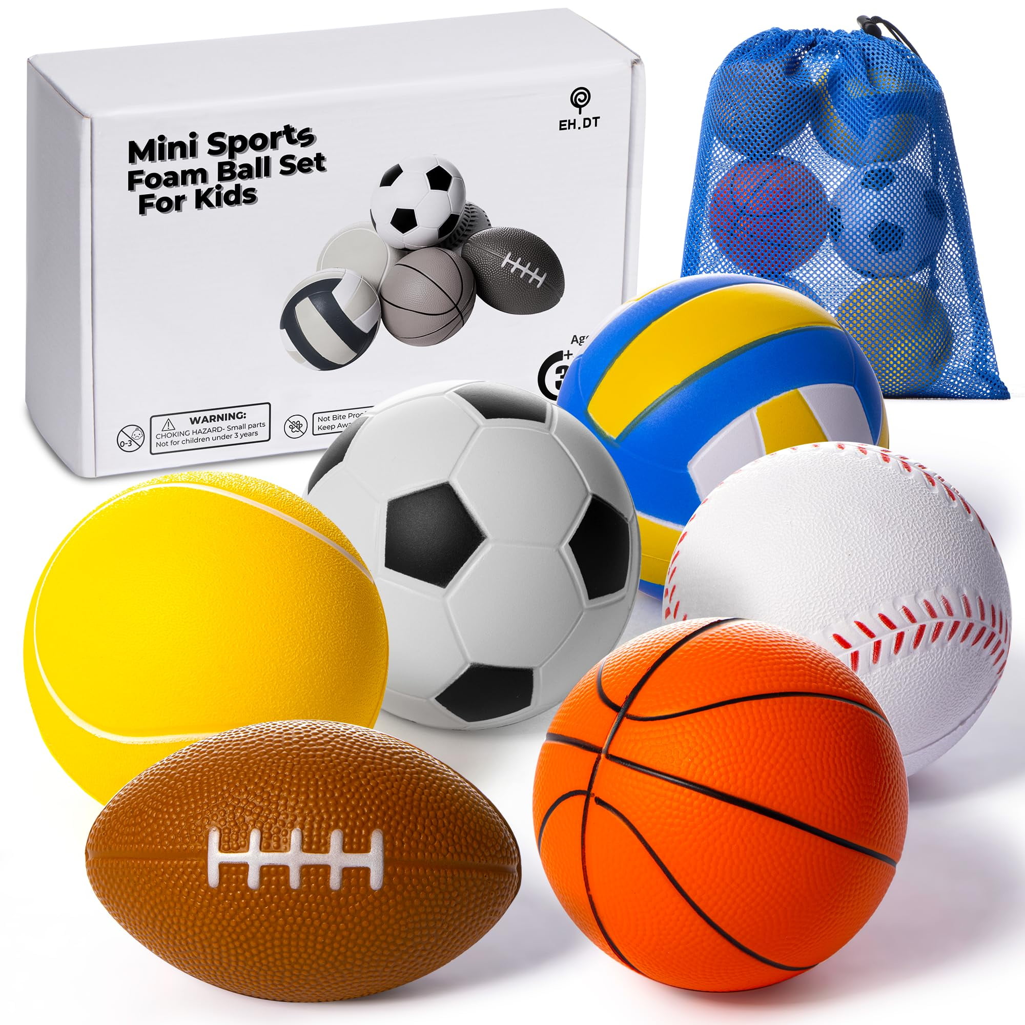 Set Of Mini Sports Foam Balls for Kids Ball, Outdoor Toddler