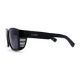 thumbnail image 3 of Kush Vented Side Visor Horn Rim Rectangle Plastic Sunglasses Shiny Black Silver Logo, 3 of 4