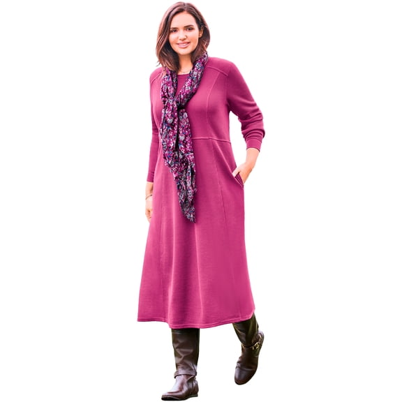 Woman Within Plus Size Petite Thermal Knit A-Line Dress