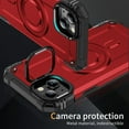 thumbnail image 5 of for iPhone 15 Case Magnetic with Camera Ring Kickstand, Slim Shockproof Military Protecive Wireless Charging Phone Cover Case Compatible with iPhone 15, Red, 5 of 7
