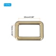 thumbnail image 2 of Uxcell Metal Rectangle Rings Buckle, Zinc Alloy Adjuster Sliders Webbing Strap Fasteners Bronze 25mm, 2 of 7