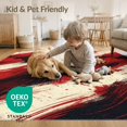 thumbnail image 4 of ODIKA 8'x10' Washable Area Rug Non-Slip Chair-Friendly Mat Bathroom Vintage Contemporary Abstract Bold Sweeping Top Stairs for Dining Room, Large Office, Lounge, 4 of 7