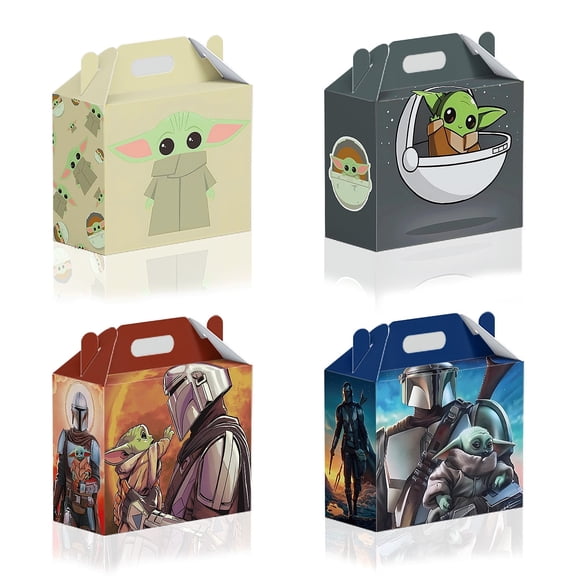 Anime Party Favor Boxes - 12 Pcs Party Favor Candy Boxes for Anime Theme Birthday Party Supplies Decor,Girls Kids Birthday Game Party Kraft Paper Gift Bag Decorations