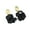 Black, variant on Eosunjian 1 Pair Retro Rose Petal Drop Earrings Long Style Exaggerated Dangle Earrings Bright Color Earrings Jewelry Accessories Black