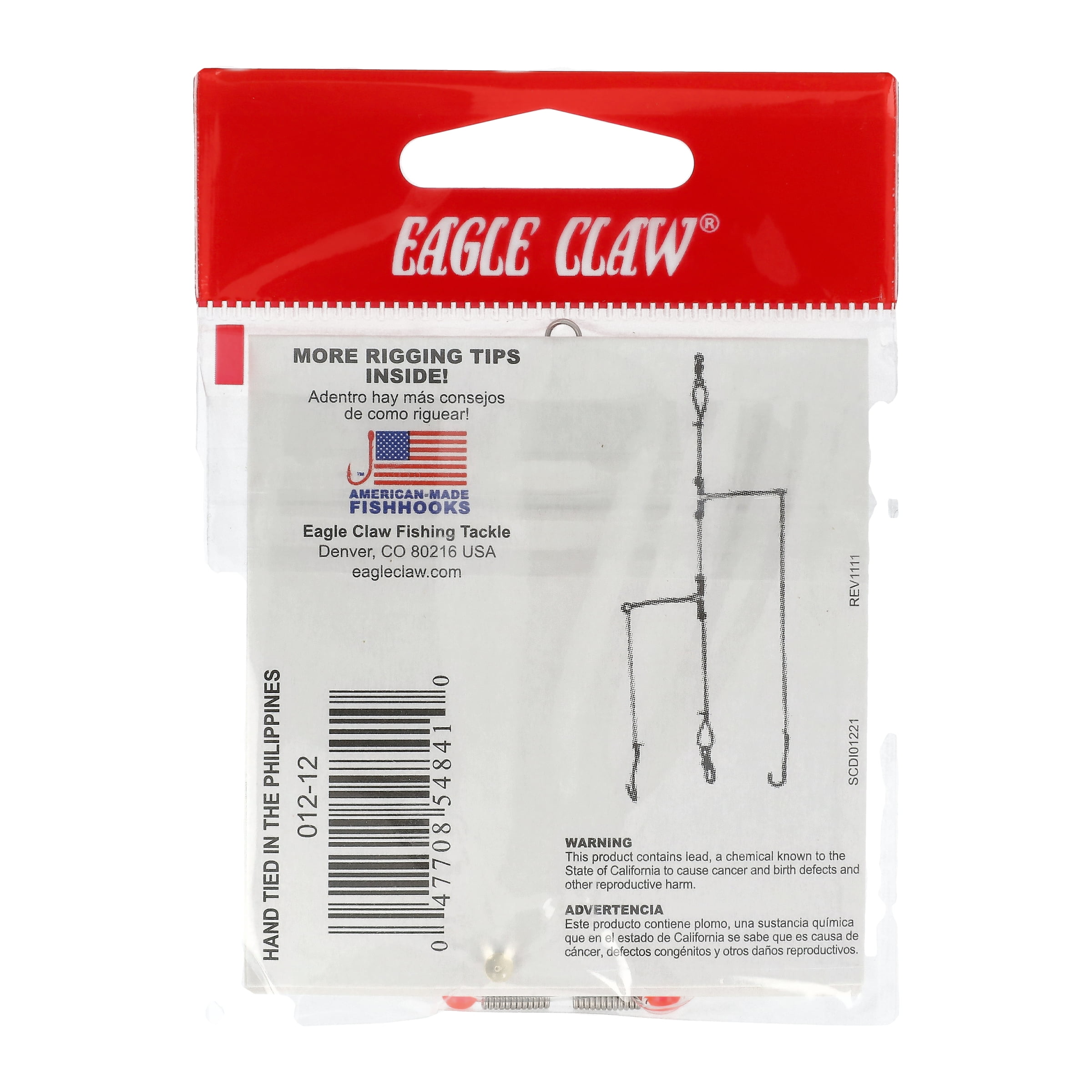 Eagle Claw 012W-12 Salmon Egg and Cheese Rig, Gold, Size 12 Egg Hook