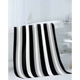 thumbnail image 3 of Black Grey Stripe Towel Set of 3, Soft Microfiber Bath Towels, Hand Towel, Washcloths, Minimalist Farmhouse Striped Quick-Dry Absorbent Towels for Bathroom Kitchen Hotel Beach Gym Spa, 3 of 7