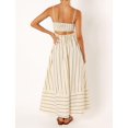 thumbnail image 5 of NUFIWI Robe Maxi d'Été à Rayures pour Femmes Bretelles Spaghetti Découpée à Volants Longue Robe Fluide de Plage Robe de Vacances, 5 of 5