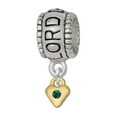 thumbnail image 1 of Delight Jewelry Goldtone Mini May - Green Crystal Heart Lord Guide Me Charm Bead, 1 of 4