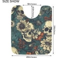 thumbnail image 4 of Dreamtimes Bathroom Rug Toiletry Mat Set Art Skull Flower Print, Soft Absorbent Bath Rug and U-Shaped Contour Toilet Rug, Non-Slip Bath Carpet Bath Mats for Bathroom 17.3"x13.4"+23.6"x15.7", 4 of 5