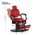 thumbnail image 2 of Vintage All Purpose Heavy Duty Barber Chair Reclining Hydraulic Beauty Salon Spa Hair Styling Equipment(Red), 2 of 18