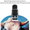 thumbnail image 4 of Square 2Pack PU Leather Cartoon Cow Cruise Luggage Tag with Privacy Cover and Name ID Tag for Travel Handbags Backpacks Luggage Tags, 4 of 6
