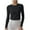 Black, variant on Diufon Womens Yoga Tops Fall Casual Solid Color Crop Tops Round Neck Long Sleeve Blouses