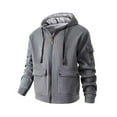 thumbnail image 5 of Rhuody Mens Winter Jacket Men'S Long Sleeve Hooded Jacket Winter Lined Zip Up Outerwear Stylish Solid Color Coat Warm Coats Dark Gray L, 5 of 9
