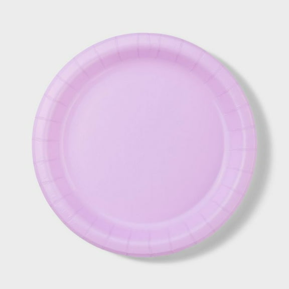 20ct 8.5" Disposable Dinner Plates Light Purple