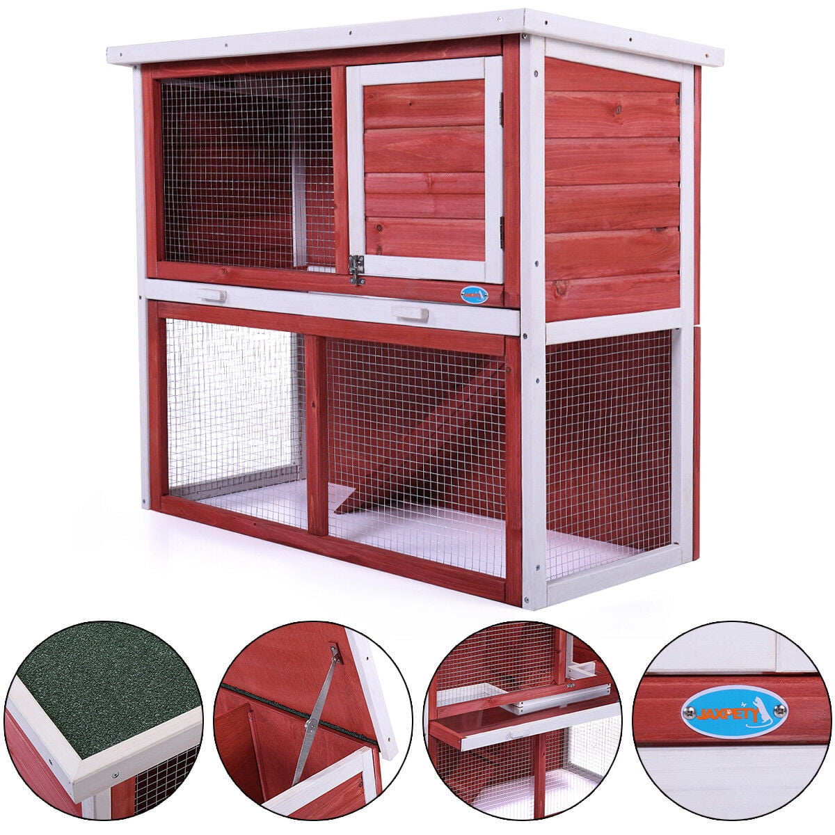 Lowestbest Indoor Outdoor Rabbit Hutch, Waterproof Backyard Garden Bunny Poultry Cage Hen House for Pet Animal, 36" Wooden Large Chicken Coop Lowestbest Indoor Outdoor Rabbit Hutch, Waterproof Backyard Garden Bunny Poultry Cage Hen House for Pet Animal, 36" Wooden Large Chicken Coop