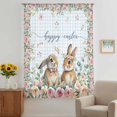 thumbnail image 2 of Easter Bunny Floral Sheer Curtains 72 Inches Long, Spring Flowers Checkered Watercolor Light Filering Curtains, Breathable Simi Curtain Privacy Drapes for Living Room Bedroom Window Treatment, 2 of 9