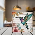 thumbnail image 2 of Hummingbird Wooden Box Sign Hummingbird Gifts Funny Hummingbird Decor for Home Rustic Table Decor Shelf Decorations for Office Wood Block Signs Housewarming Gifts 5x5 In, 2 of 6