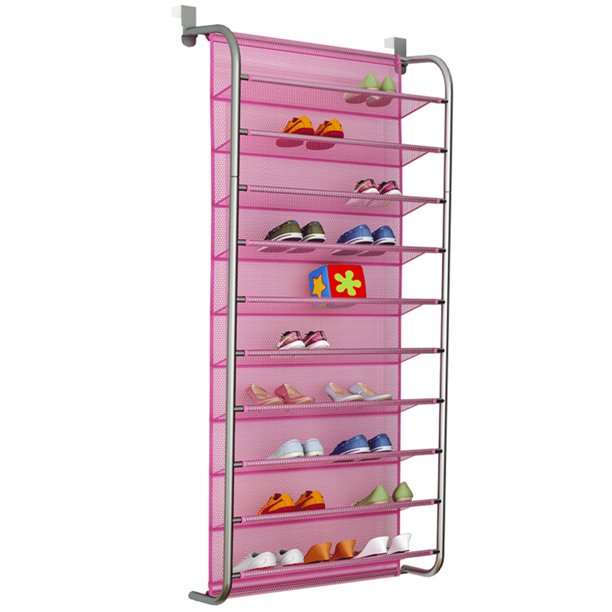 Htovila 10 Tier Shoe Rack Over The Door Shoe Organizer Hanging Shoe Storage Mesh Lining Shelf Large Space Walmart Com Walmart Com