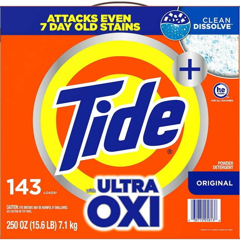 Tide HE Ultra Oxi Powder Laundry Detergent Original 250 Ounce