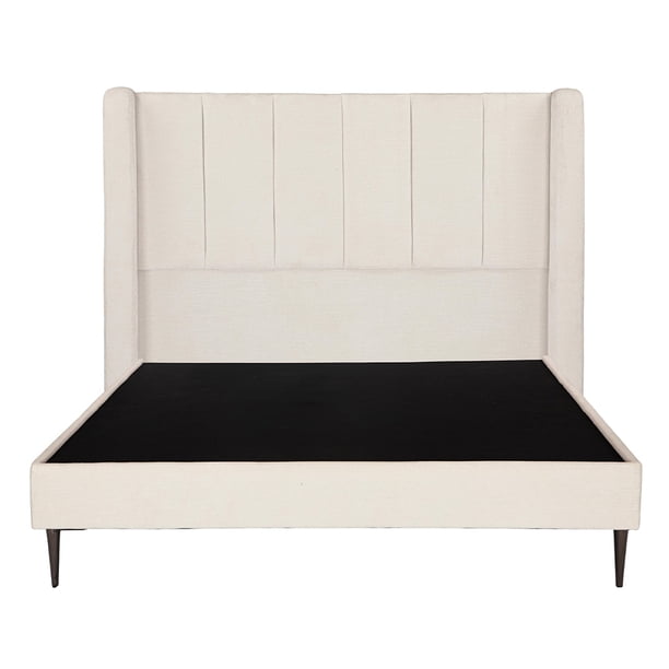 Base Cama Slim Queen Size + Cabecera Foss Dicasa Beige Claro