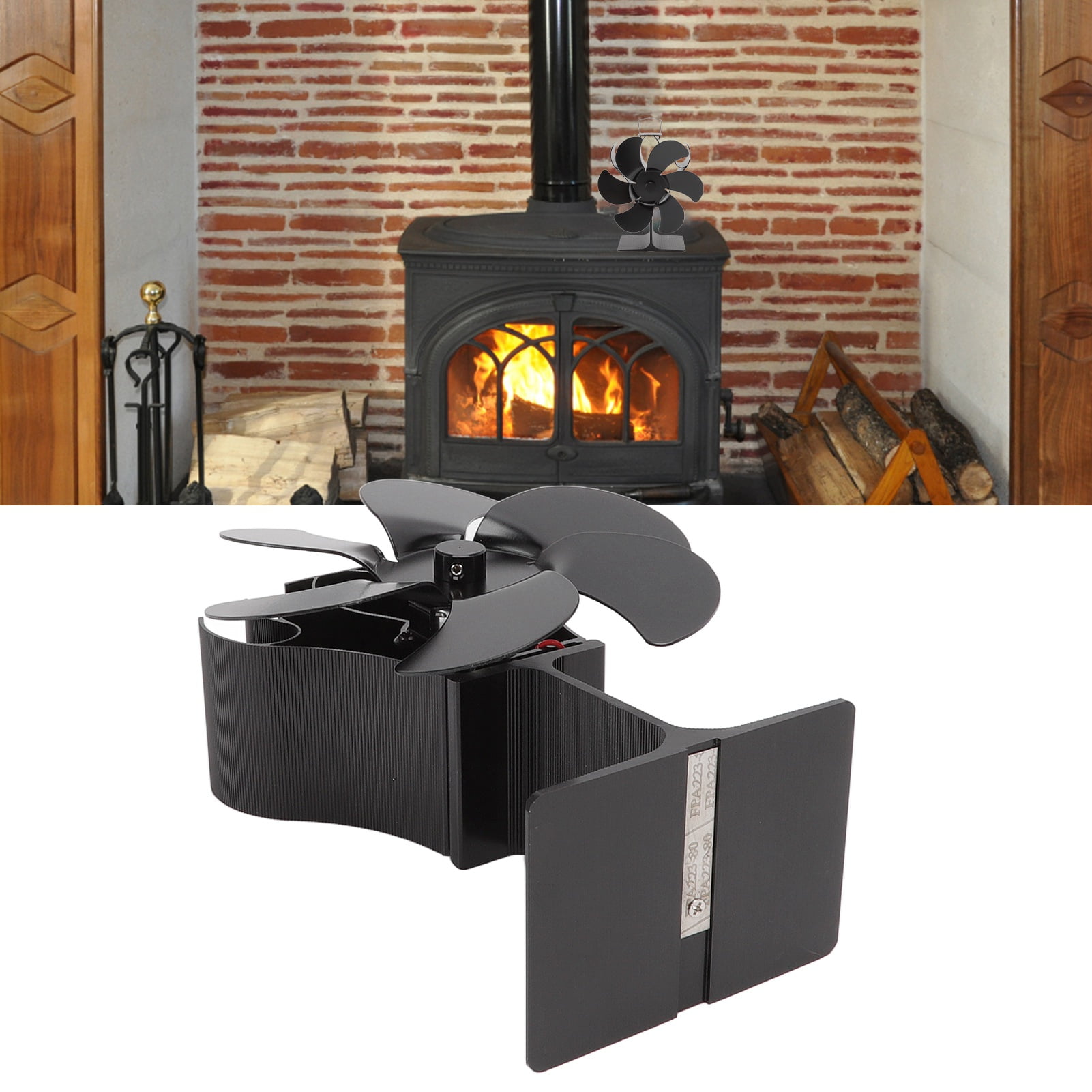 Stove Eco Fan, Self Starting Heat Powered Stove Fan High Temperature  Resistant 6 Blade Low Noise Aluminium Alloy For Home - Walmart.com
