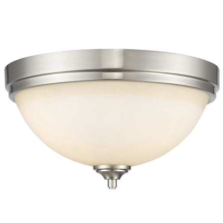 3 Light Flush Mount in Fusion Style 15 inches Wide By 8.25 inches High-Brushed Nickel Finish Bailey Street Home 372-Bel-1918249