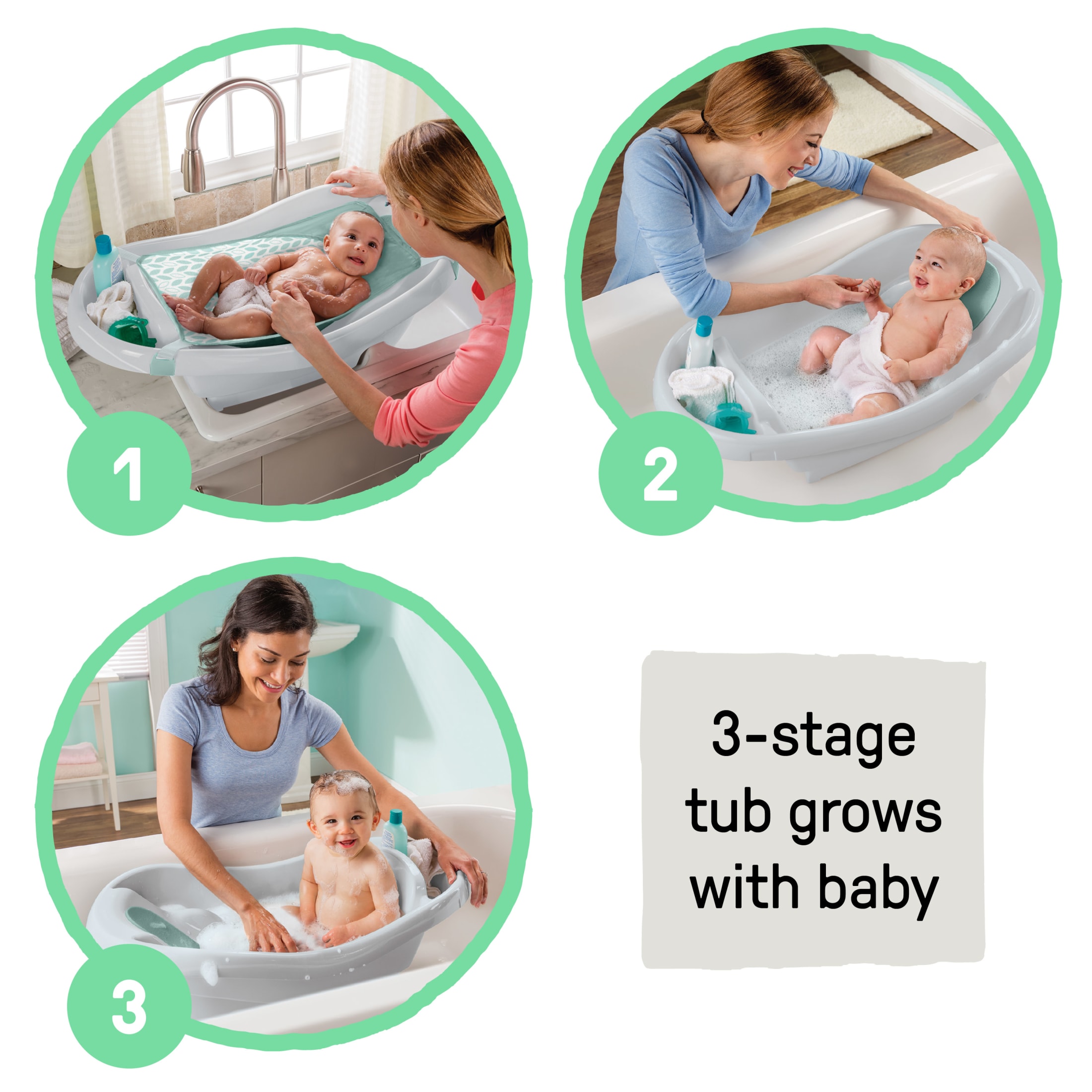 Summer by Ingenuity Comfy Clean Deluxe Newborn to Toddler Bath Tub photo 2
