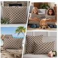 thumbnail image 5 of Brown Moroccon Outdoor Waterproof Pillow Covers, Retro Country Minimalist Abstract Motifs Decorative Rectangle Throw Pillowcase Sofa Cushion Sham for Patio/Couch/Chair, 20"x12" 2 Pack, 5 of 8
