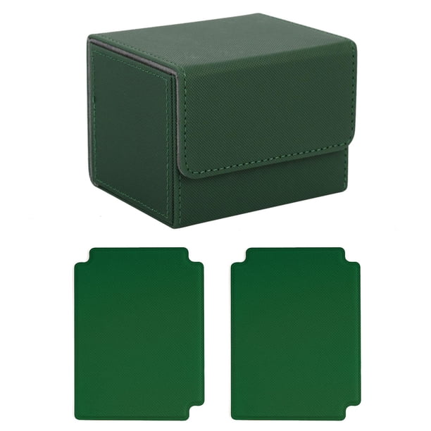 Caja de baraja de cartas coleccionables, álbum, contenedor resistente, tarjetas deportivas, funda, soporte para tarjetas verde shamjiam Estuche para baraja de cartas coleccionables