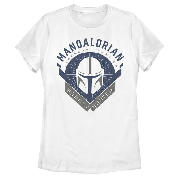 Women's Star Wars: The Mandalorian Warrior Emblem Graphic Tee White Small