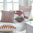 thumbnail image 4 of Ox Bay 20" x 20" Hand-Woven Red/ Multicolored Geometric Cotton Blend Pillow Cover, 4 of 10