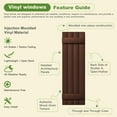 thumbnail image 5 of Resenkos Classic Board & Batten Faux Shutters, Timeless, Durable Decor for Exterior Elegance, Two horizontal bars, 14"x51", Red, 5 of 11