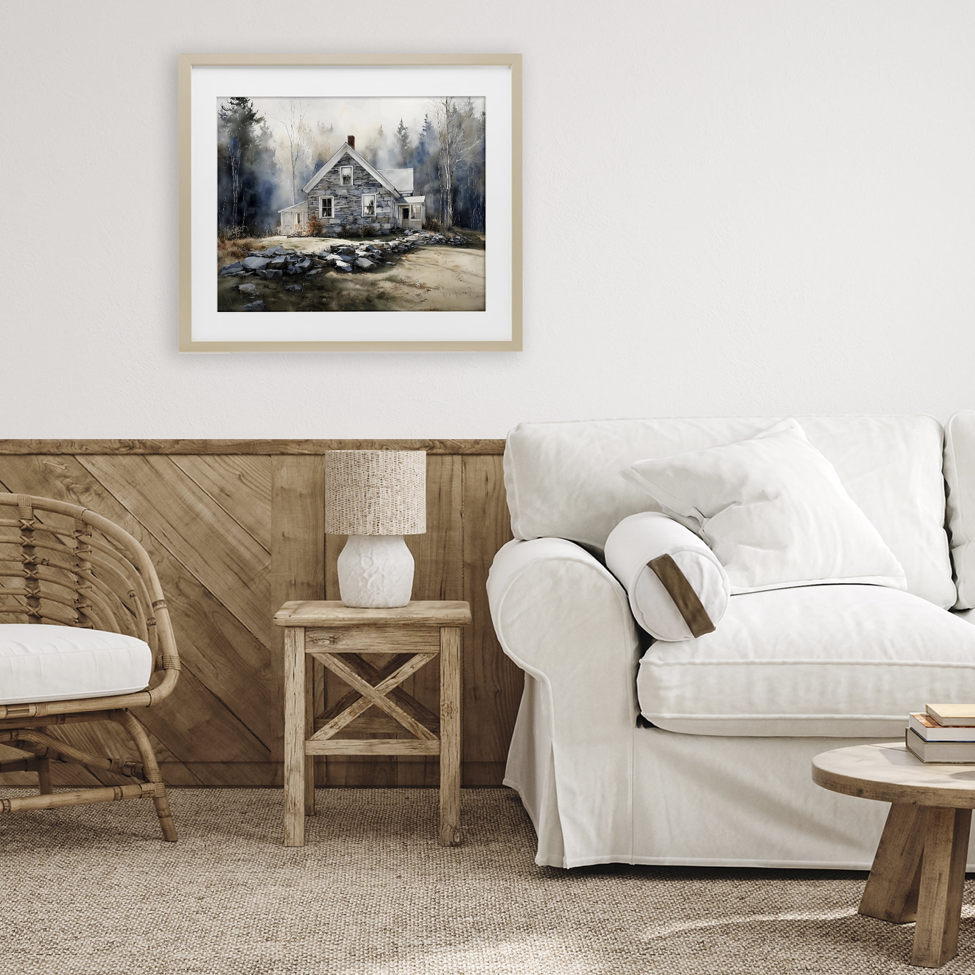 Stupell Industries Rustic Cottage Among the Trees Birch Framed Print Under Glass, design by Franklyn Gregory