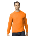 thumbnail image 3 of Gildan Men's Heavy Cotton Long Sleeve Work T-Shirt, Hi Vis Crew Neck Tee, Safety Orange, M, 2 Pack, 3 of 7