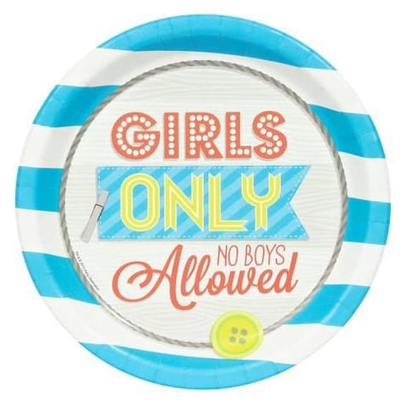Girls Only Party Large Paper Plates (8ct)