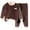 0-Coffee2700, variant on WOYY Boys -Lined Sleepwear Long Sleeve Top Pants Thermal Underwear Base Layer Children's Clothes Sets, Sizes 18-24 Months