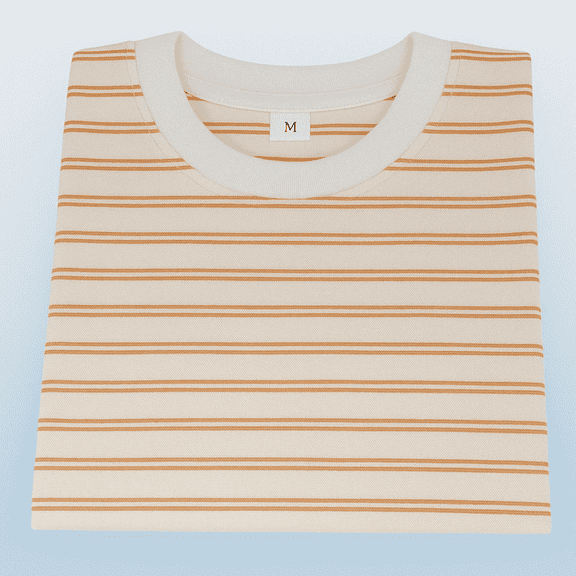 Children's Cotton T-Shirt, Striped T-Shirt,Orange and White- 2T