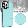 thumbnail image 5 of ELEHOLD for iPhone 16 Plus Wallet Case, RFID Blocking Card Holders Luxury Argyle Pattern Leather Case Kickstand Magnetic Button Slim Lightweight Shockproof Purse Case,Mint, 5 of 7