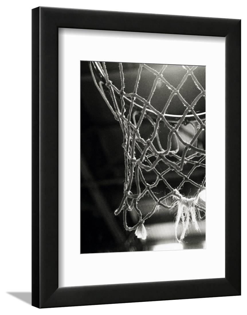 Closeup of a Basketball Net Framed Print Wall Art