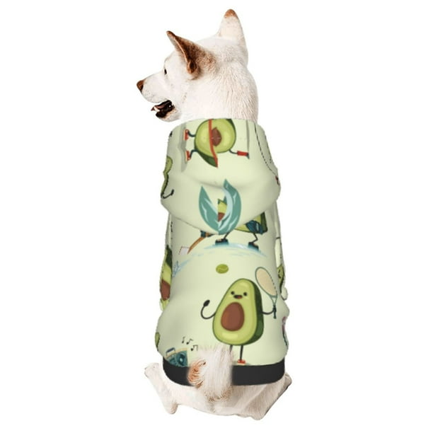 Balery Avocado for Exercise Sudadera con Capucha para Perros Pequeños – Ropa para Mascotas, Disfraz para Perros y Gatos, Ideal para Fiestas y Cosplay-Small