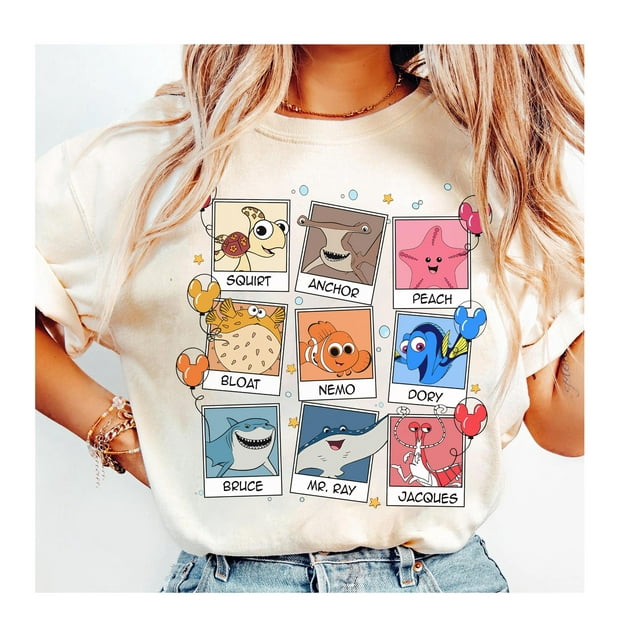 Disney Finding Nemo Polaroid Portrait t-shirt, Finding Nemo Birthday Balloon Shirt, Nemo D - As Picture - S