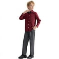 thumbnail image 5 of LOLANTA Boys Dress Shirts Button Down Shirt Long Sleeve Boys Kids Shirts and Tie Sets Solid Color Uniforms, 5 of 7